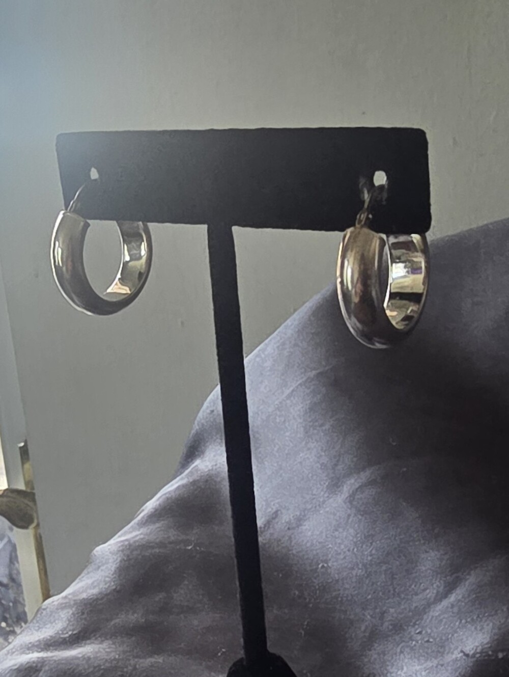 925 Italy Sterling Silver Hoops Earrings